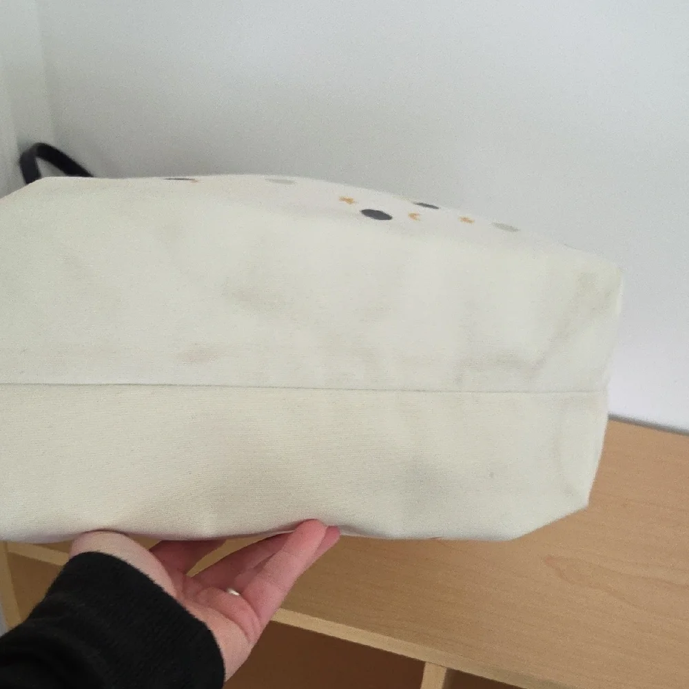 Kate Spade EUC Cheerful Cream and Gold Canvas Tote - Picture 7 of 10